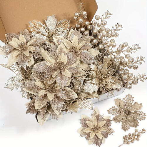 Fabric Artificial Flower Wreath Reusable Christmas Home-Pink 1