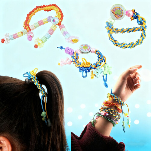 Ensemble artisanal de bracelets faits à la main,-bleu clair 2