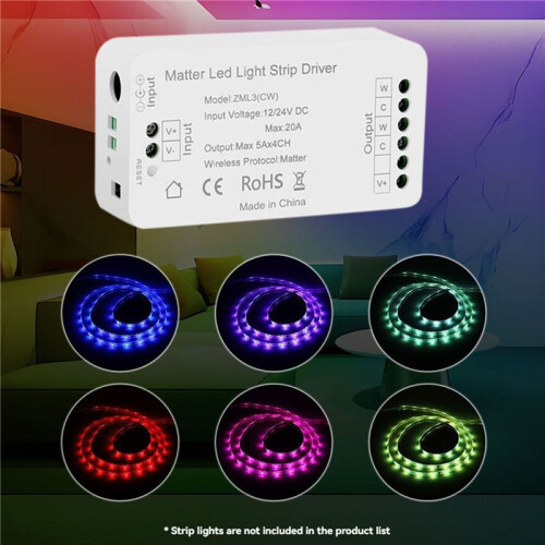 3X Matter Wifi LED Strip Light Controller CW Controller LED Strip Bixb/Siri/for  Home/for Alexa Control Support 2