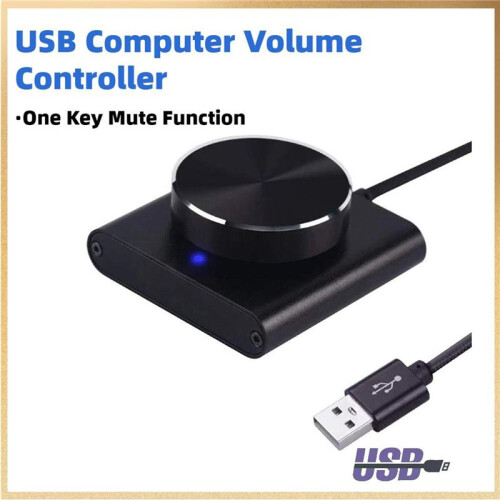 2X USB Volume Control Lossless PC Computer Speaker Volume Controller Knob Adjuster Digital Control with One Key Mute 2