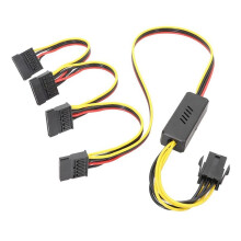 Card 6PIN to Hard Drive Power Supply Cable 12V to Hard Drive Cable Step-Down Voltage Stabilization