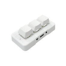 MK321BT 3-Key Anpassat Mekaniskt Tangentbord Blå USB+BT Dual-Mode Anslutning för Game Multimedia, Vit