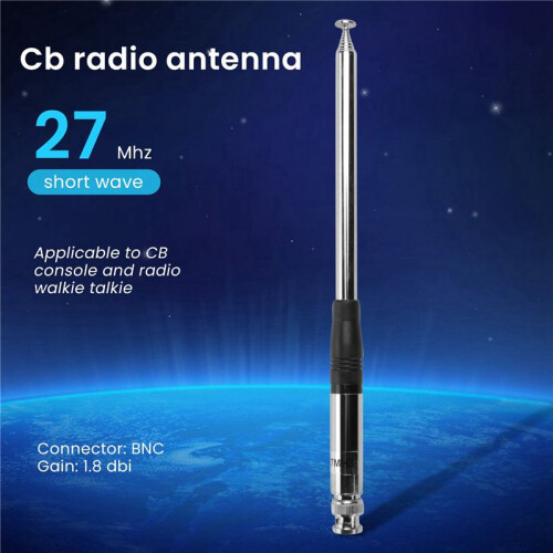 2X Antena de 27 Mhz 9 Polegadas um 51 Polegadas Telescópicas/Haste Antenas HT para RáDio CB com Conector BNC 2