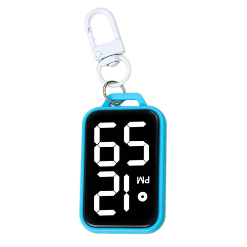 Pocket Sized Digital Pocket Clock Keychain For-Lake Blue