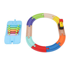 Kit di estensione per binari di treno in legno flessibile con strumento musicale, betulla e ABS