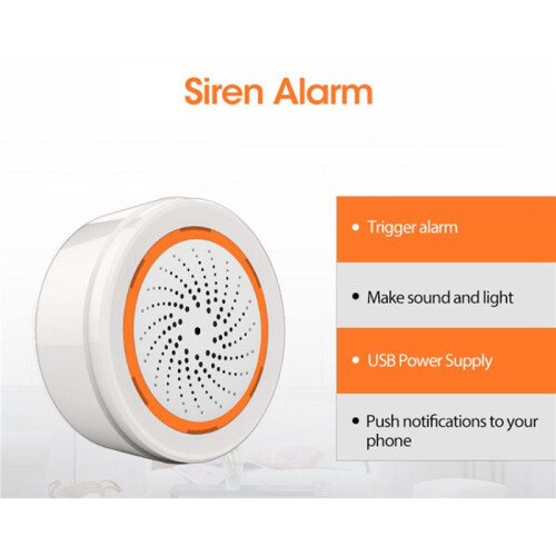 2X ZigBee NEO 90DB Sound and Light Sensor Tuya  Life Built-In Siren Alarm Sensor 1