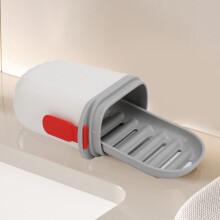 Modello: Scatola per sapone in PET, a prova di perdite, vassoio drenante, bianco