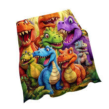 Dinosaur Print Flannel Throw Blanket For Adults Kids-150x130cm
