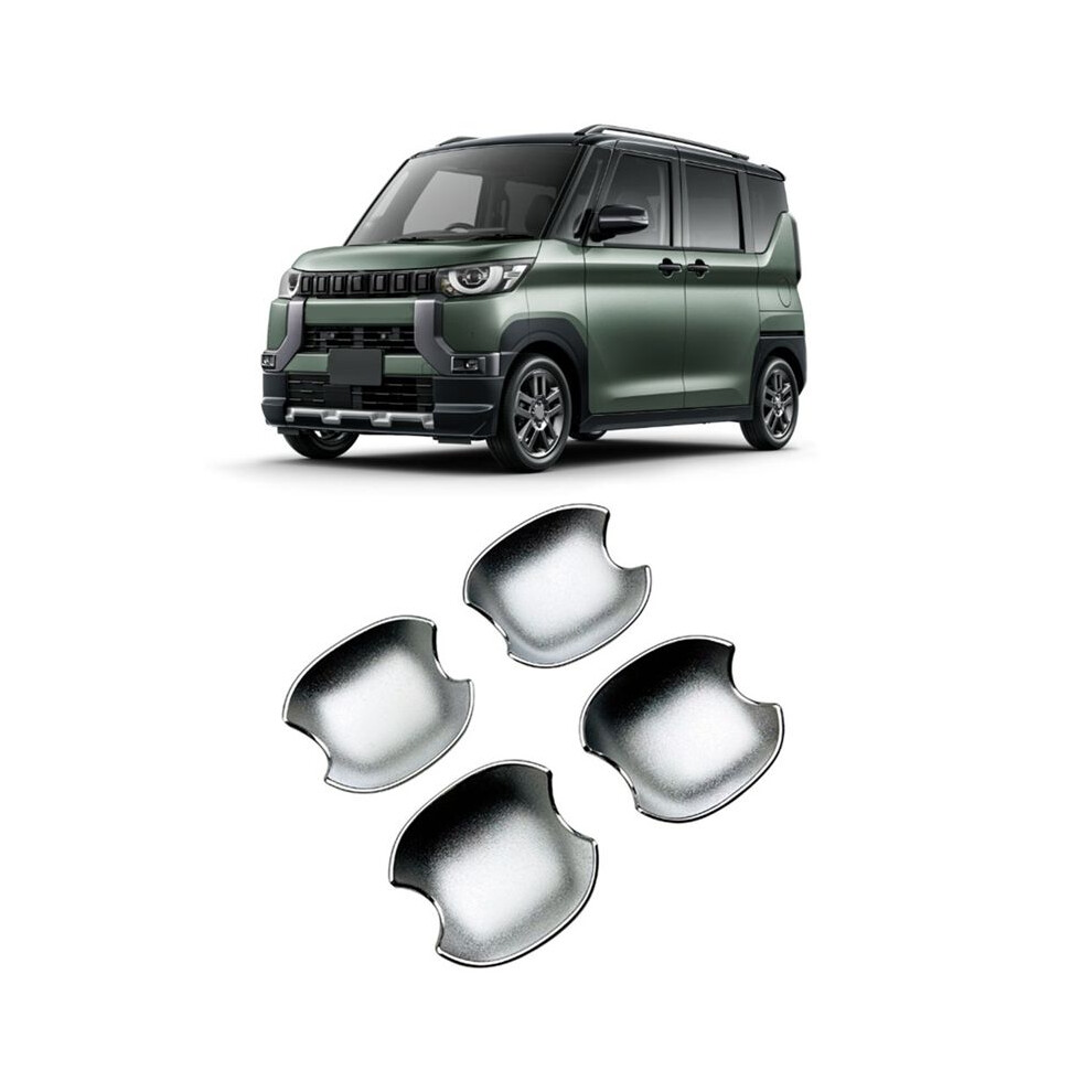 4Pcs Exterior Door Handle Bowl Cover Chrome For Delica 2023 2024 Door Outside Handle Trim Sticker 4713458287522