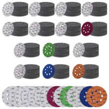 200 Stuks Schuurpapier 5 Inch 8 Gaten Klittenband Nat Droog Schuurschijven Diverse Korrels, Vlakschuurpads voor Polijsten