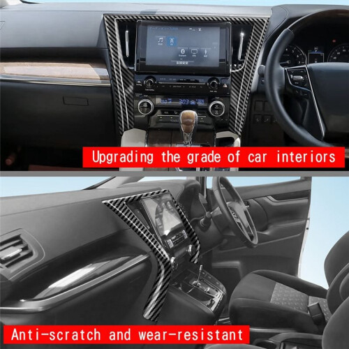 For  Alphard/Vellfire 30 Series 2016-2023 Navigation Frame Central Control Display Trim Frame Carbon Fiber 1
