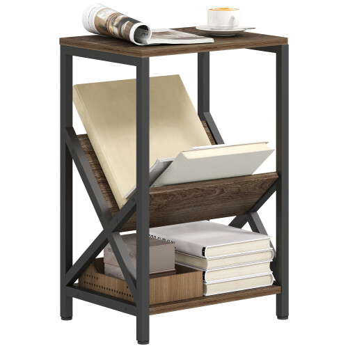 Homcom HOMCOM Narrow Side Table, End Table with 3-Tier Storage for Living Room 1
