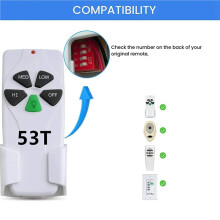 2X Universal Ceiling Fan Remote, 3 Speed Ceiling Fan & Light Dimmer Control for 53T 11T 35T HD5 UC7030T UC9050T Remote