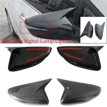 1Pair Rearview Mirror Cover Housing Ox Horn Trim Caps for K3 Forte 2013-2018 Side Wing Mirror Shell Sticker B