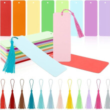 100 Pezzi Segnalibri In Carta Segni Rettangolari di Libri Etichetta da Appendere con Nappe Colorate per Progetti DIY