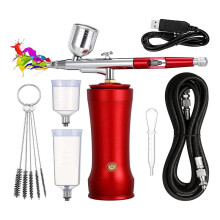 Airbrush-Set met Compressor, 30PSI Draadloze Airbrush-Pistoolset met Luchtslang Oplaadbare Draagbare Airbrush-Set voor Cake A