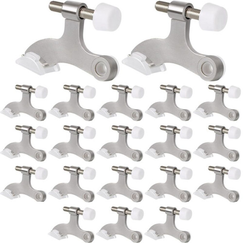 20pack Hinge Pin Door Stops Satin Brushed  Adjustable Heavy Duty Hinge  with Rubber Bumper Tips