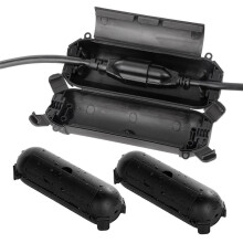 Copertura di Sicurezza per Prolunga da Esterno da 4 Pezzi, Scatola di Collegamento Elettrica Resistente Alle Intemperie, Scomparto Regolabile,