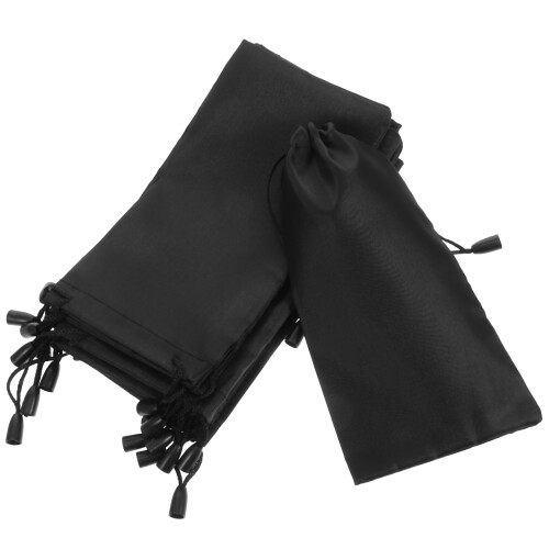50Pcs Soft Black Polyester Eyeglass Cases Sunglasses Storage Bags