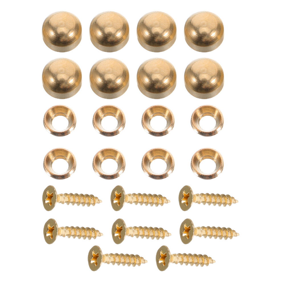 16Pcs Copper Self Tapping Screws With Decorative Caps For Cabinets 3672711320271