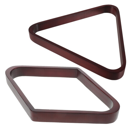 2Pcs Portable Wooden Pool Triangle Rack Dark Red Sturdy Billiard Frame