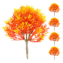 5Pcs Yellow Mini Maple Tree Decoration Plastic Wire Material