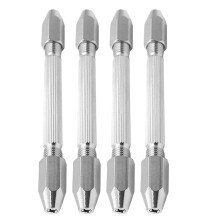 4Pcs Silver Brass Double-Ended Pin Vise for Watch Repair Jewelry DIY