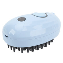 Spazzola a vapore per animali in silicone, strumento per la toelettatura, blu, 12,7x7,1x6 cm, ricaricabile