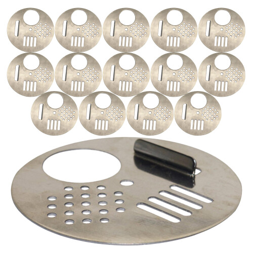 15Pcs Stainless Steel Beehive Doors Adjustable Entrance Silver Discs