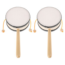 2St Spin Handtrommel in Khaki Voor Kinderen Traditionele