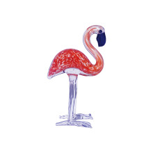 Glas-Flamingo-Statue, Tierskulptur, Sammlerstück,-Orange und Rot
