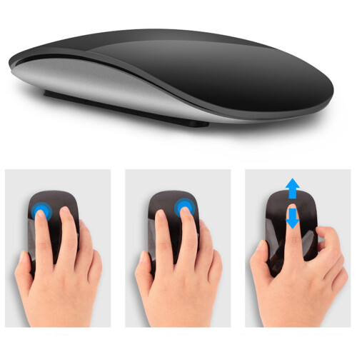 2X  Wireless Magic Mouse Silent Rechargeable Computer Mouse Slim Ergonômico PC Mouse para   (Branco) 1
