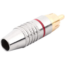 RCA Male Plug Adapter, Audio Phono Gold Plated Solder Connector,Hi End - 12-Pack,Silver