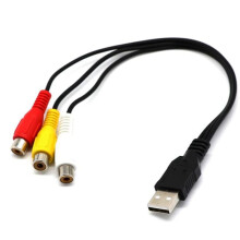 2X USB Auf 3RCA Kabel USB Buchse Auf 3 RCA Rgb Video AV Verbund Werkstoff Adapter Konverter Kabel Kabel Anschluss Kabel