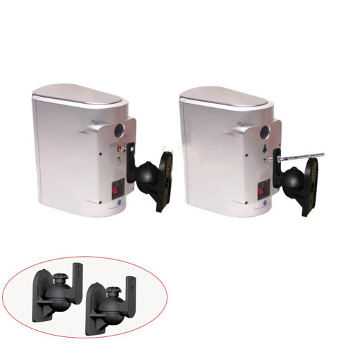 Universal Rotatable Speaker Wall Mount Stand Bracket 2 Pair Black 1