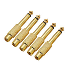 10X Gold Plated 6.35mm 1/4 Inch Male Mono Plug to RCA Female 6.5mm Jack Audio Stereo Adapter Connector Plug