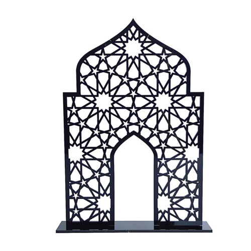 Mosque Shape DIY Table Ornament Gift Holiday Tabletop-Black M