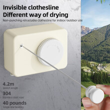 Hidden Retractable Clothesline 14ft Heavy Duty Steel Outdoor Indoor Drying Rack