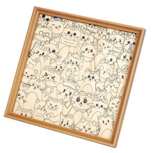 Naturholz-Malpuzzle in Katzenform mit glatten-Ohne Marker