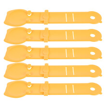 5Pcs Yellow Plastic Cat Wet Food Spoon with Squeeze Feeder