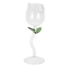 Elegant Rose Crystal Goblet Clear Glass for Home Wedding Parties
