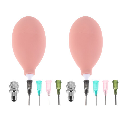 2Sets Ceramic Pottery Applicator Pink Rubber Metal Fine Tip Clay Tools