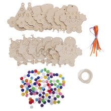 1Set Versatile Wooden Carnival Cutouts Assorted Color DIY Party Decor