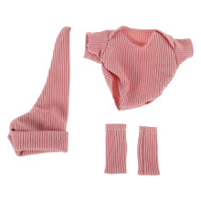 1Set Roze Kleding Set Voor Speelgoedpop Met En Hoed
