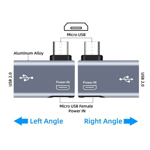6Pcs OTG Adapter for Fire TV Stick 90 Degree Left/Right Angle Micro-USB to USB OTG Adapter for Android Phone Tablet 2
