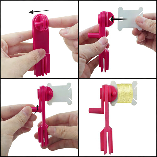 Hand-Cranked Thread Winding Machine Plastic Thread-rose red 2