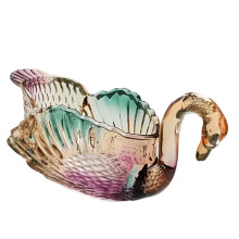 Beautiful Cygne Shape Glass Fruit Bowl Modern-Glazed Color