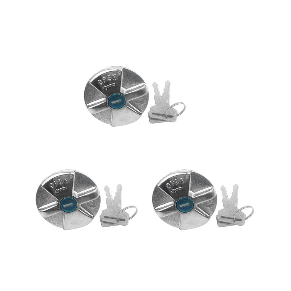 3X Cylinder Locking Fuel Cap For All Hilux / 4-Runner Models With Twise Type Cap 69058-60071 6905860071 Silver 6133266967559