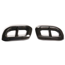 For GLC GLE 350 450 GLS W167 X253 X167 20-22 Car Muffler Exhaust Pipe Tail Cover Trim, ABS Carbon Fiber