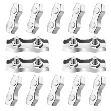 14 Abrazaderas para Cable de 2 Postes M2, Abrazadera para Cable de 1/16 Pulgadas, Clips para Cable de Doble Perno para Cable de 1/16 Pulgadas/1,5 mm